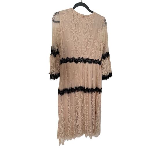 NWT Modcloth Womens Cream Black Aisle Be Seeing You Lace Midi Dress Size Large - Picture 3 of 15